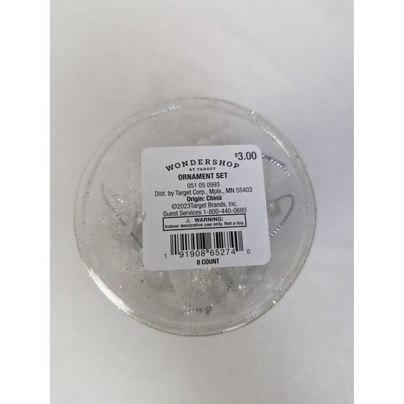 Target Wondershop White Glitter Pinecone Christamas Tree Ornament Set of 8 - Picture 3 of 3